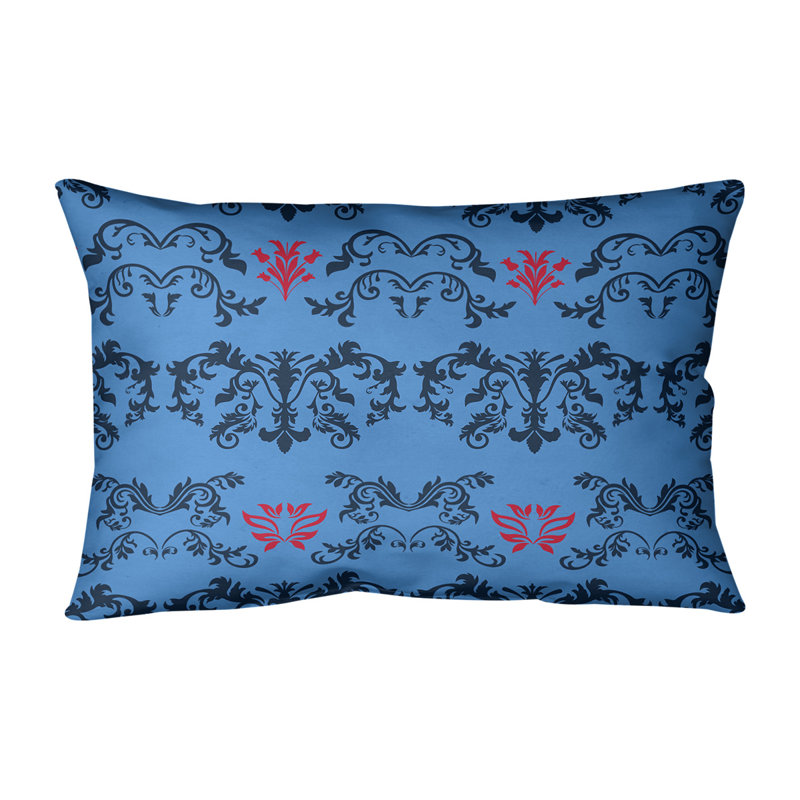 Housse de coussin rectangulaire Tennessee Football Baroque, Bleu marine / bleu / rouge, Faux lin