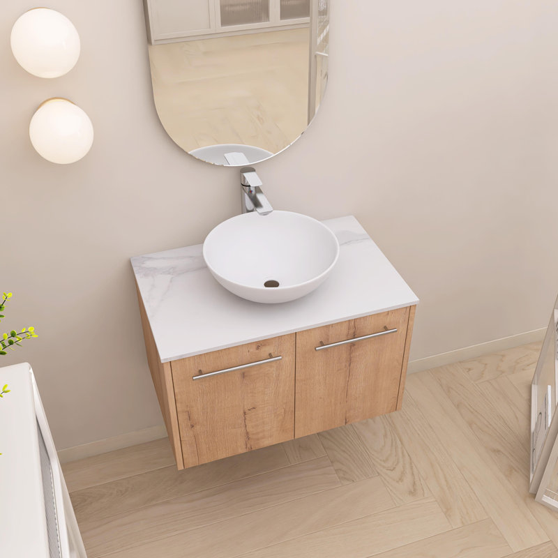 Kyron 29.54'' Single Bathroom Vanity with Ceramic Top