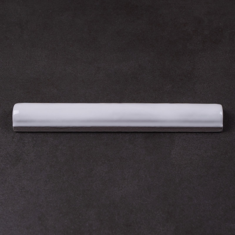 New Country 0.79'' L x 5.9'' W Ceramic Round Tile Trim, White