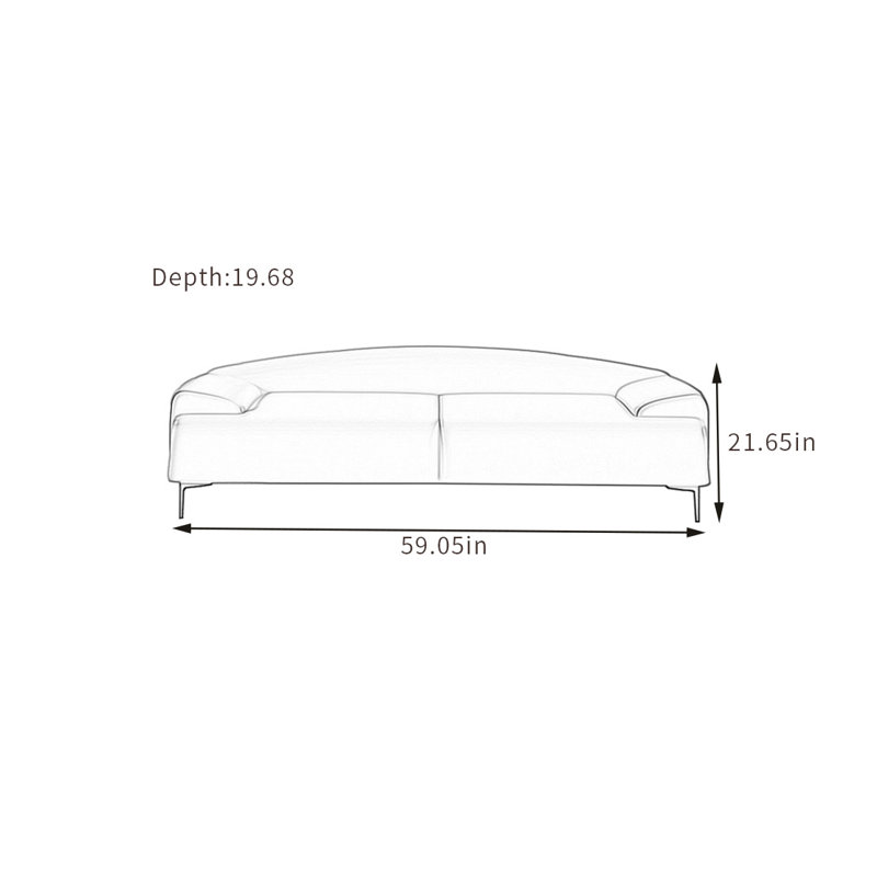 Bancs revêtus de similicuir Minhchau, H 21,65 po x l 59,05 po x P 19,68 po, Orange