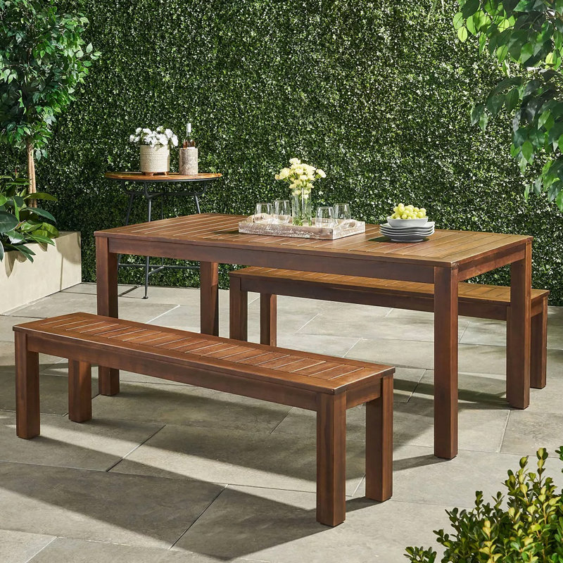 Table et banc d'extérieur pour cour