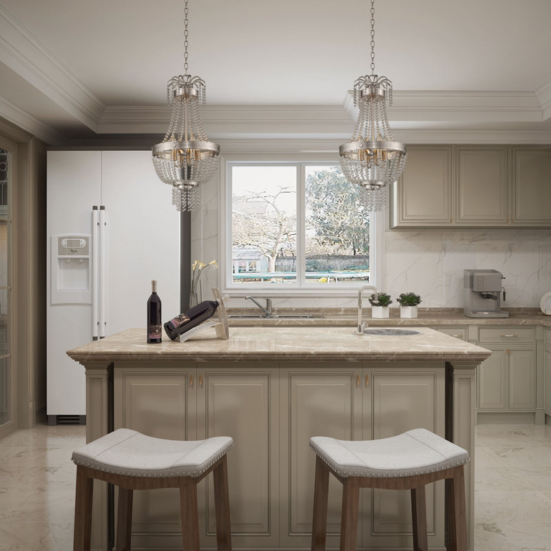 Rachedi 4 - Light Dimmable Empire Chandelier, Brushed Nickel
