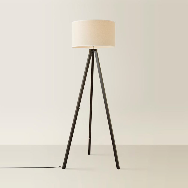 Hannibal 151cm Tripod Floor Lamp, Natural, Black, No