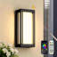 Applique murale d'extérieur en aluminium à contrôle variable 14,5 po H LED RVB avec crépuscule à l'aube et abat-jour en acrylique blanc laiteux