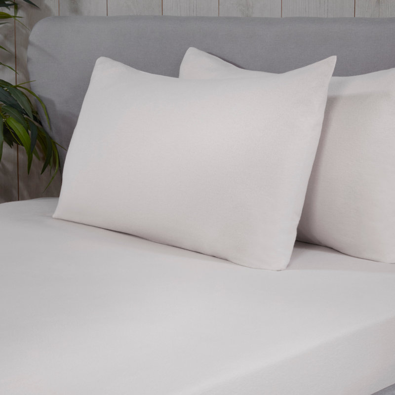 Brushed Cotton Pillowcase - Blue, White