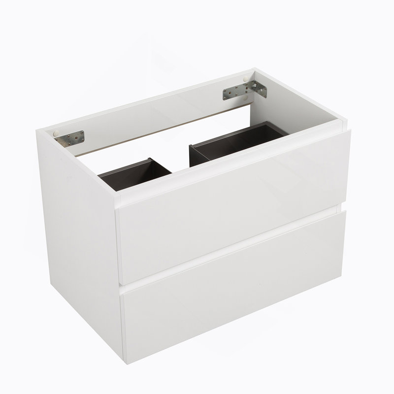 Armoire murale SANS lavabo, avec deux tiroirs, Blanc