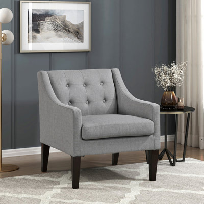 Chaise d'appoint - Tissu d'ameublement gris capitonné