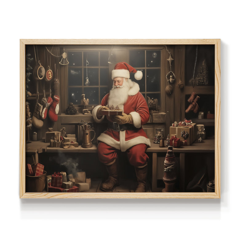 Art de Noël - CMXI - Reproduction encadrée - Restickable, H 11 po x l 14 po, Naturel