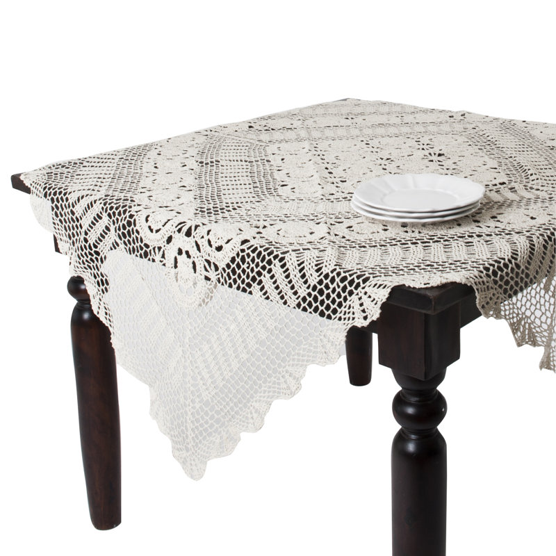 Cavaillon Lace Table Topper, Ecru, 45" L x 45" W