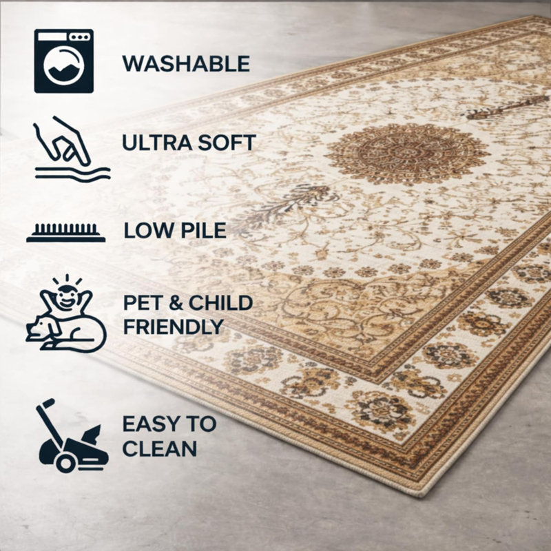 Markwart Beige Rug, Rectangle 40 x 60 cm