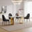 Faux Marble Top Metal Base Dining Table-481978068