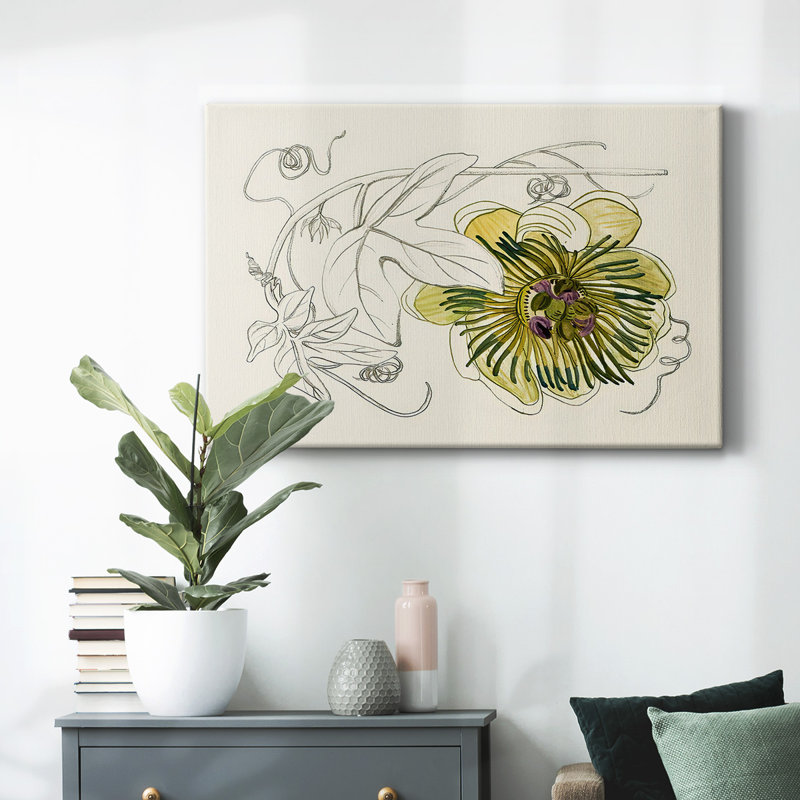 «Passionflower II», toile tendue avec châssis, H 12 po x l 18 po