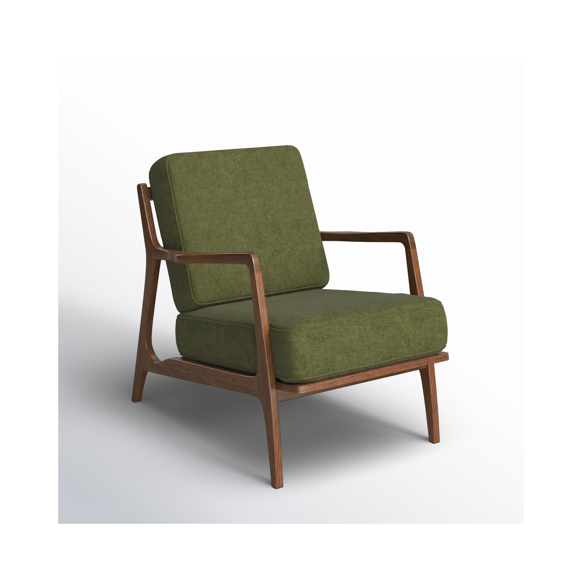 Verity Fabric Upholstered Lounge Armchair, Distressed Green Velvet