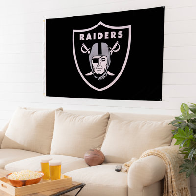 Drapeau à face simple avec 2 œillets, taille de domaine 3 pi x 5 pi Las Vegas Raiders