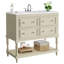 Meuble-lavabo simple 35,4 po avec comptoir en céramique design Conception en forme de fuseau wood Bois massif
