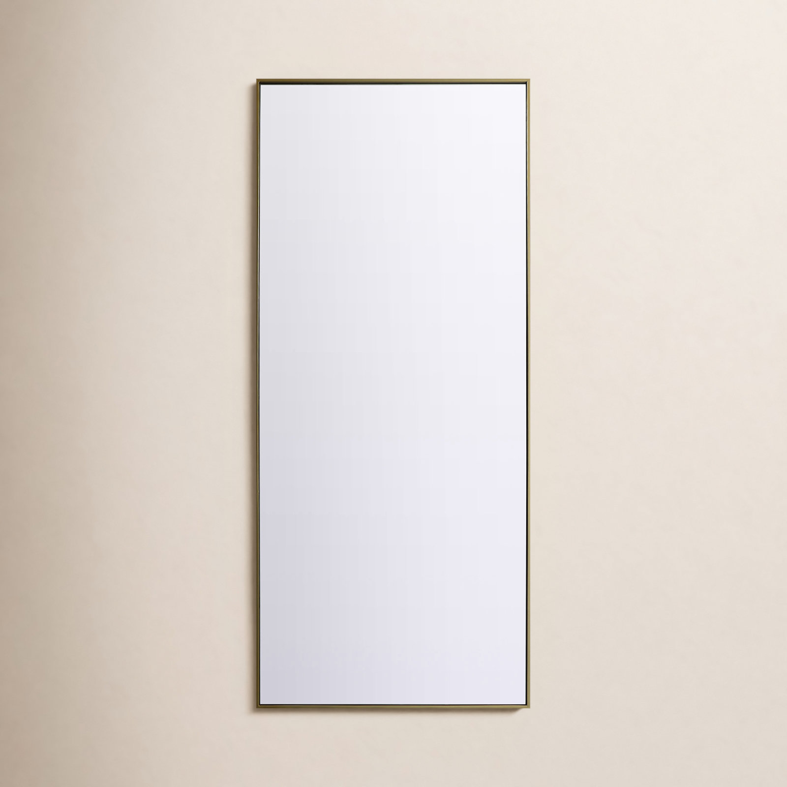 Sabine Metal Rectangle Floor Mirror, 72" x 30", Brass