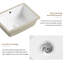 Lavabo de salle de bain rectangulaire encastrable 16 po sous le comptoir en porcelaine blanche