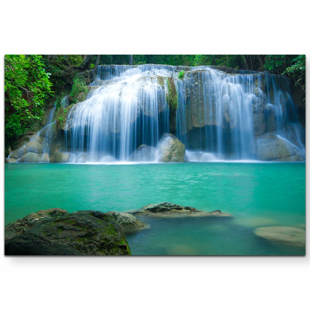 Leinwandbild Tropical Erawan Waterfall