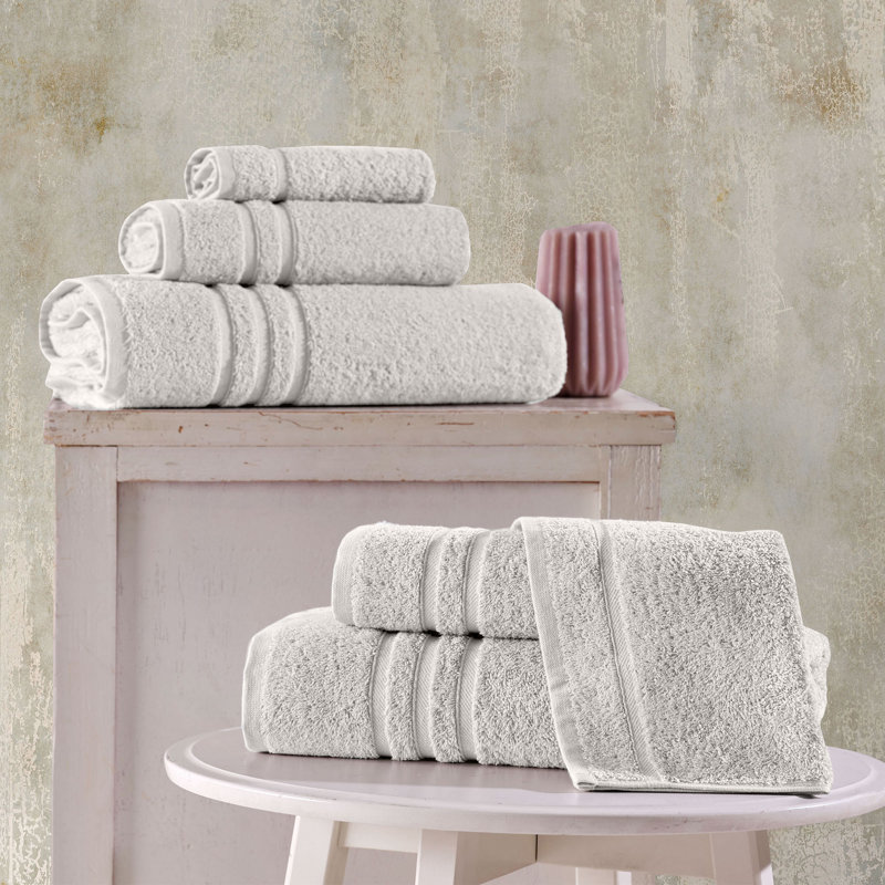 Biskoupky Bath Towels Set for Bathroom Original Turkish Cotton Soft, Absorbent and Premium 2 Bath Towels, 2 Hand Towels, 2 Washcloths