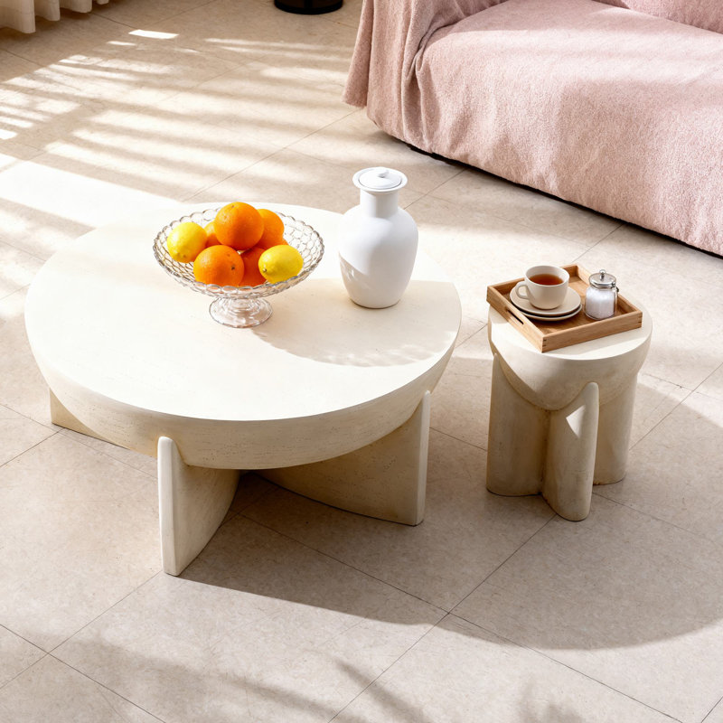Ensemble de tables basses rondes 2 pièces Belvoiry