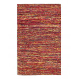 Charnesia Hand Tufted Silk Area Rug in Red