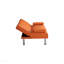 Canapé-lit de bureau 67 po en similicuir orange double pliable avec table basse 67 po