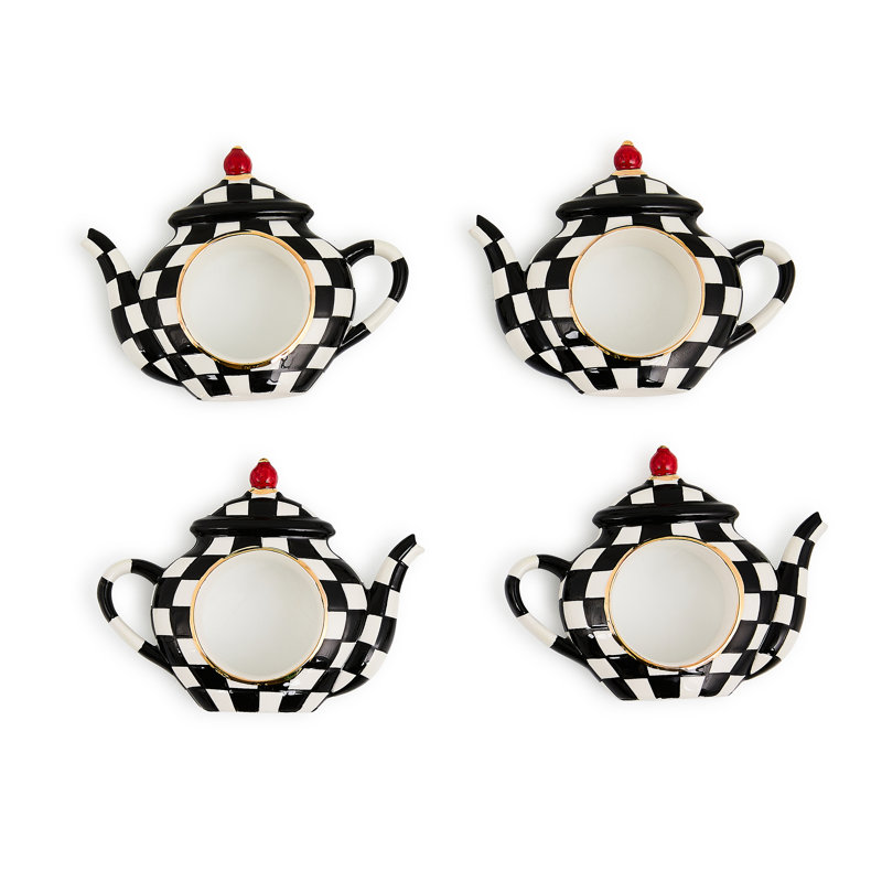 Courtly Check Teapot Napkin Rings