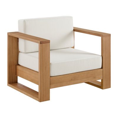 Shay 39" Outdoor Lounge Chair In Oiled Eucalyptus