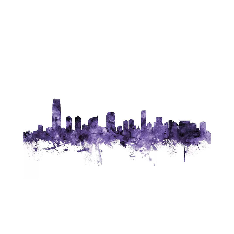 Jersey City, New Jersey Skyline by Michael Tompsett - Wrapped Canvas Gallery-Wrapped Canvas Giclée, 152.5 cm H x 101.5 cm W