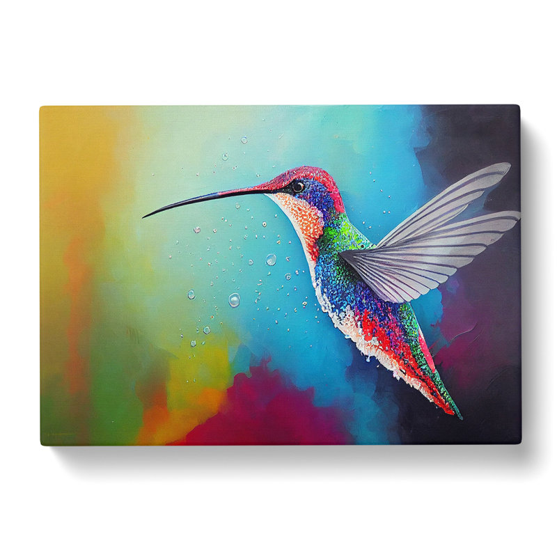Colourful Hummingbird Vol.2 - Wrapped Canvas, 40cm H x 60cm W x 3cm D