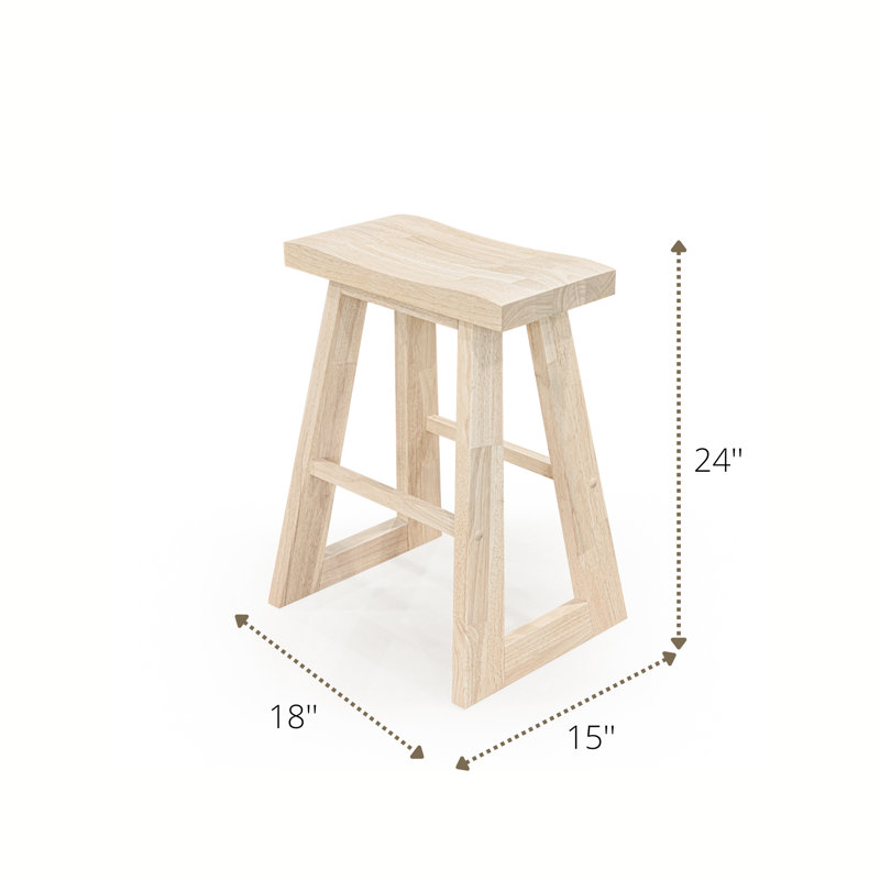 Solid Wood Counter Stool, Charcoal