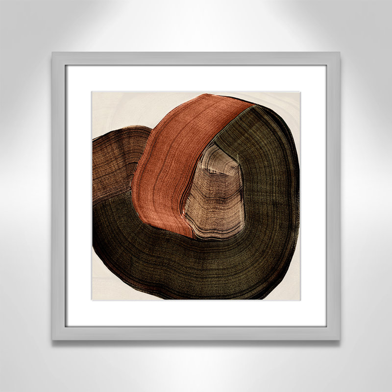 «Folded Earth II» par , L 17 po x H 17 po, Imprimé mat, Argent mat