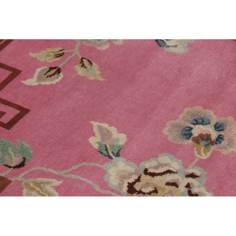 Art Deco One-of-a-Kind 3'0X3'1 Hand Knotted Area Rug