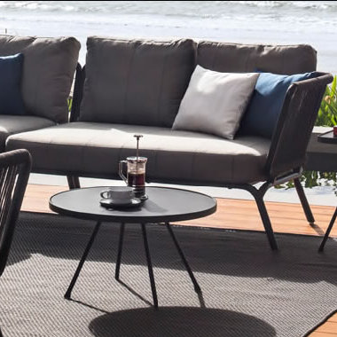 Yland Outdoor 6 - Seat Patio Sectional, Lanten Slate, White