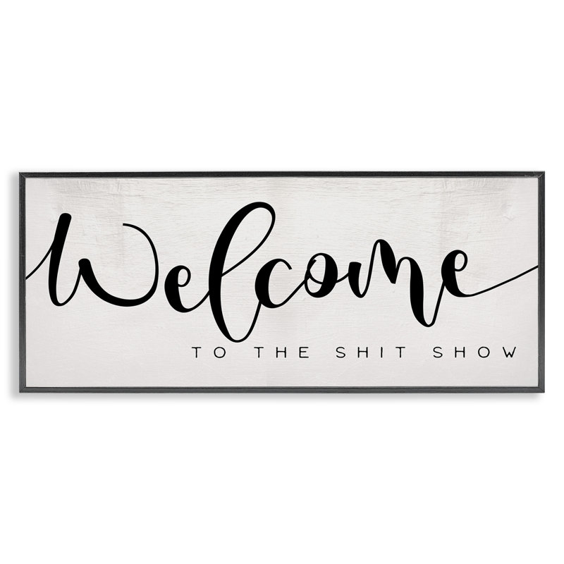 Art de giclée «Sassy Welcome» par Daphne Polselli, Giclée encadrée noir minuit, H 13 po x l 30 po