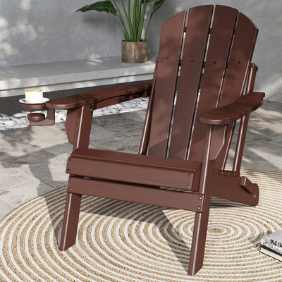  Chaise Adirondack pliante en PEHD pour l'extérieur avec porte-gobelet