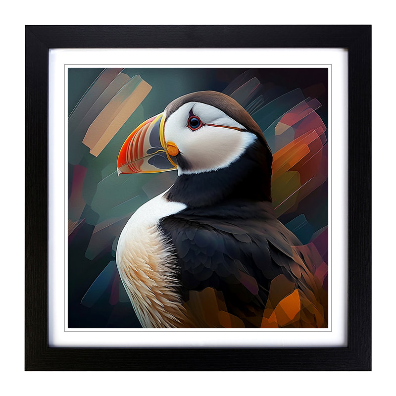 Puffin Digital - Framed Print, Black