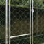 Grande cage pour chien en acier galvanisé gris Vidaxl
