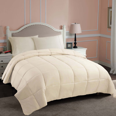 All-Season Reversible Down Alternative Comforter - Plush Box-Stitched Microfiber Duvet Insert
