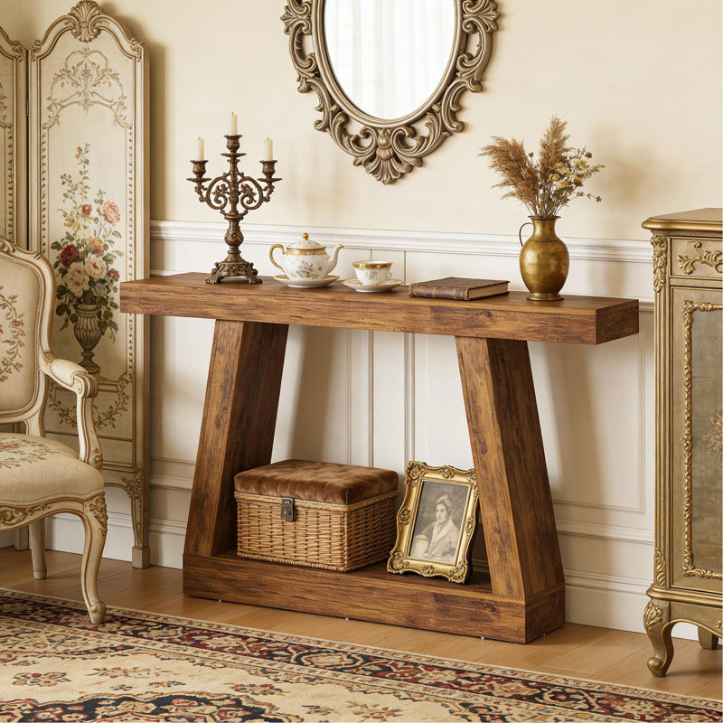 Dual-Tier Entryway Table,Sofa Table,Console Table,Side Table, 32.7" H x 55.1" W x 11.8" D