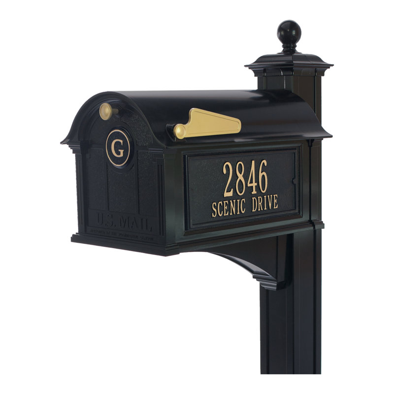 Balmoral Post Mounted Mailbox, Black, Yes