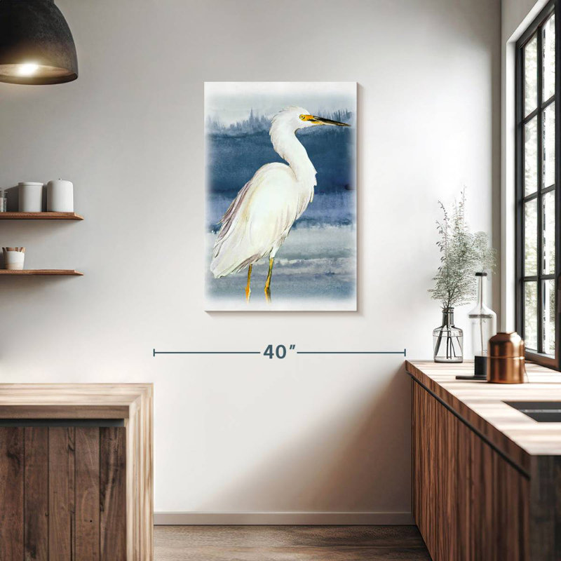 Brampt Blue On Blue Heron II, 36" H x 24" W