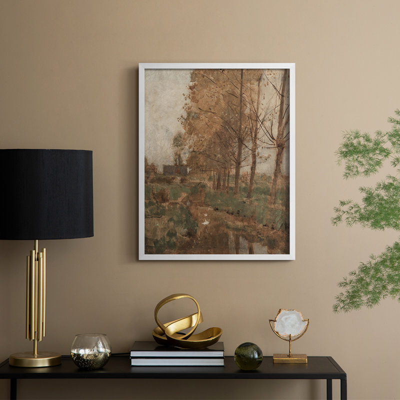 Reproduction encadrée vintage en bois massif CLxxi, H 11 po x l 9 po, Blanc