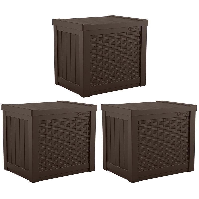 Suncast 17'' W 22 Gallons Water Resistant Resin Deck Box in Brown