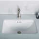 Elavo White Ceramic Rectangular Undermount Bathroom Sink with Overflow