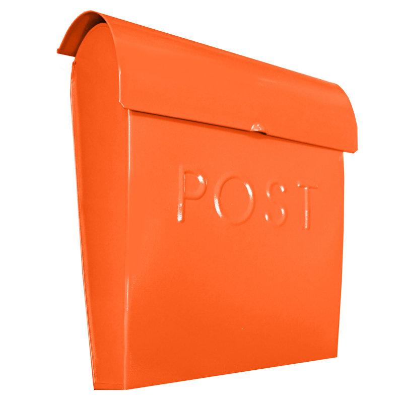 Boîte aux lettres murale en aluminium Euro 11 po x 12 po, Orange clémentine