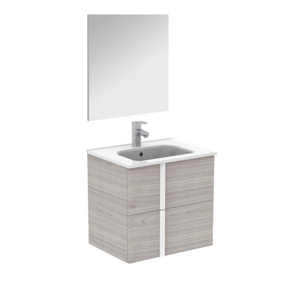Ensemble de meuble-lavabo de salle de bain simple mural 24 po avec miroir Miguel