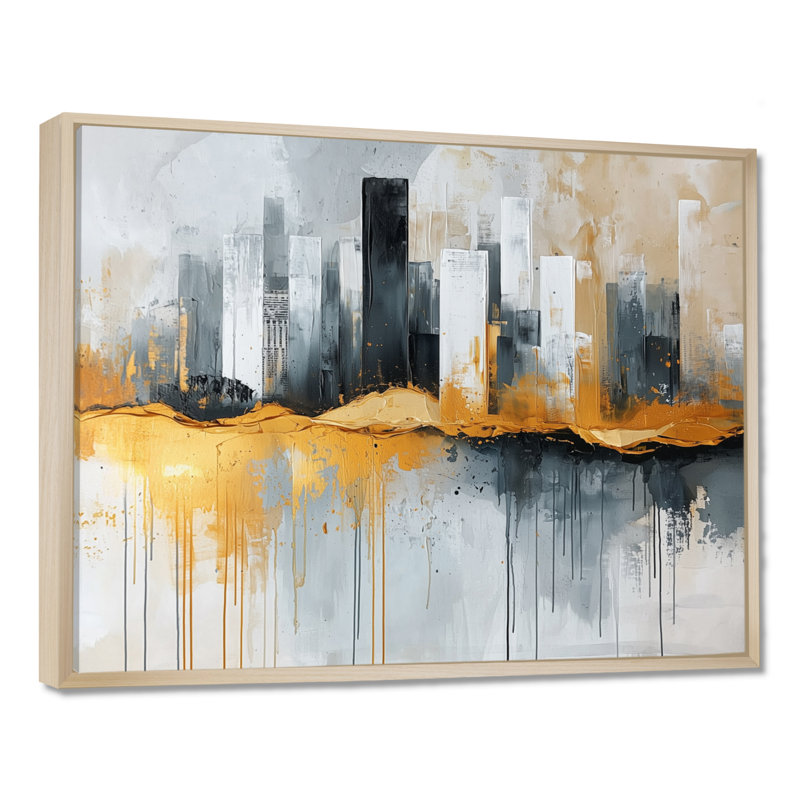 Letendre - Cityscapes Wall Art, H 34 po x l 44 po, Cadre flottant, Crème, crème