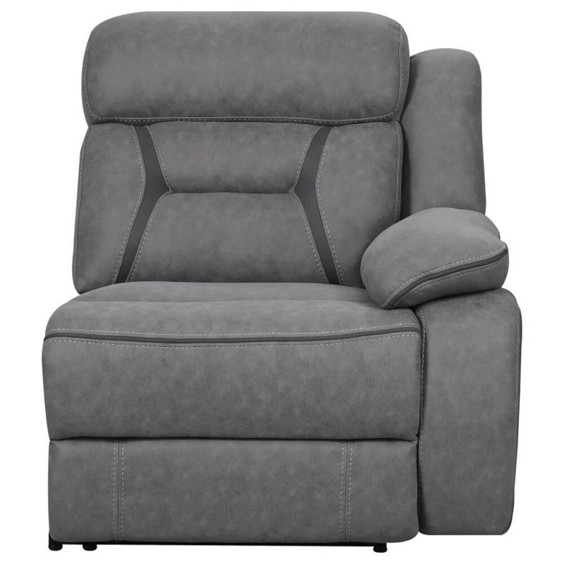 Rochon Upholstered RAF Power Recliner Grey
