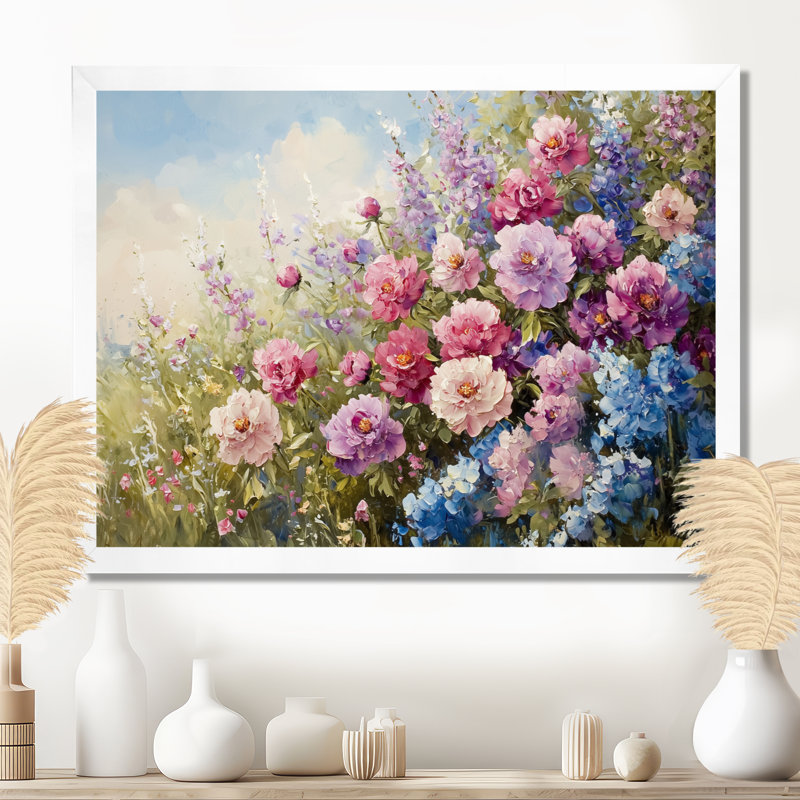 Jacobie - Floral Oversized Canvas Prints, Reproduction encadrée d'une seule photo, H 16 po x l 32 po, Blanc